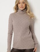 wool fashion Maletă Bej închis din Vâscoză Decorată cu Model În relief și Fir Metalic Ilamirael