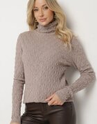 wool fashion Maletă Bej închis din Vâscoză Decorată cu Model În relief și Fir Metalic Ilamirael