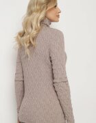 wool fashion Maletă Bej închis din Vâscoză Decorată cu Model În relief și Fir Metalic Ilamirael