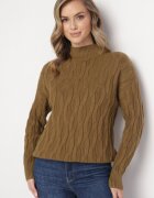 wool fashion Maletă Clasic Verde închis cu împletitură mare Abelarda