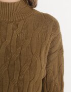 wool fashion Maletă Clasic Verde închis cu împletitură mare Abelarda