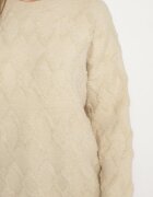 wool fashion Pulover Bej cu croială lejeră cu model și manșete elastice Elondrae