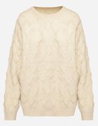 wool fashion Pulover Bej cu croială lejeră cu model și manșete elastice Elondrae