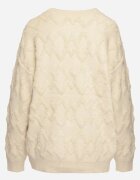 wool fashion Pulover Bej cu croială lejeră cu model și manșete elastice Elondrae
