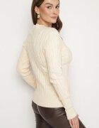 wool fashion Pulover Bej cu Viscoză Decorat cu gofraj Savinia