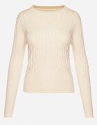 wool fashion Pulover Bej cu Viscoză Decorat cu gofraj Savinia
