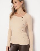 wool fashion Pulover Bej deschis Decorat cu Ținte Metalice Corettina