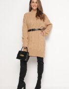 wool fashion Pulover Bej Lejer cu torsade Sentlia