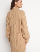 wool fashion Pulover Bej Lejer cu torsade Sentlia