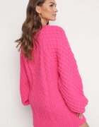 wool fashion Pulover Fucsia cu croială alungită și un tricot modern Ahexa