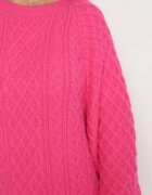 wool fashion Pulover Fucsia cu croială alungită și un tricot modern Ahexa
