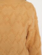 wool fashion Pulover Galben cu Croială Lejeră și Tricotaj Modelat cu Borduri Elastice Elondrae