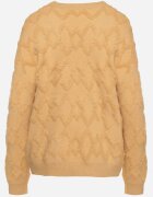 wool fashion Pulover Galben cu Croială Lejeră și Tricotaj Modelat cu Borduri Elastice Elondrae