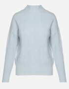wool fashion Pulover golf albastru deschis cu model în relief și manșete Melodiea