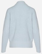 wool fashion Pulover golf albastru deschis cu model în relief și manșete Melodiea