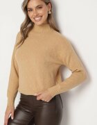 wool fashion Pulover golf maro cu model decorativ și bandă elastică Melodiea