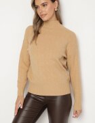 wool fashion Pulover golf maro cu model decorativ și bandă elastică Melodiea