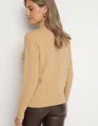 wool fashion Pulover golf maro cu model decorativ și bandă elastică Melodiea