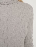 wool fashion Pulover Gri cu Viscoză Decorat cu Model în relief și Fir Metalic Ilamirael