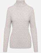 wool fashion Pulover Gri cu Viscoză Decorat cu Model în relief și Fir Metalic Ilamirael