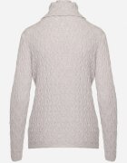 wool fashion Pulover Gri cu Viscoză Decorat cu Model în relief și Fir Metalic Ilamirael