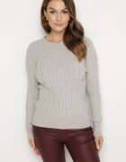 wool fashion Pulover Gri din Viscoză Decorat cu Embosare Savinia