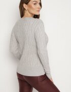 wool fashion Pulover Gri din Viscoză Decorat cu Embosare Savinia