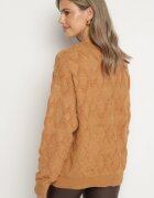 wool fashion Pulover Maro cu croi lejer textură modelată și borduri elastice Elondrae