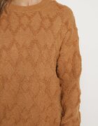 wool fashion Pulover Maro cu croi lejer textură modelată și borduri elastice Elondrae