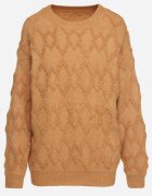 wool fashion Pulover Maro cu croi lejer textură modelată și borduri elastice Elondrae