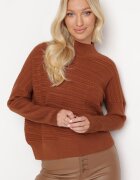 wool fashion Pulover Maro din Lână cu Croi Asimetric cu Embosare Sarositte