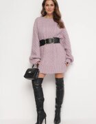 wool fashion Pulover mov deschis cu o croială alungită și un tricotaj modern Ahexa