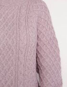 wool fashion Pulover mov deschis cu o croială alungită și un tricotaj modern Ahexa