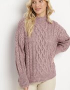 wool fashion Pulover Mov deschis cu torsade Defavia