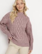 wool fashion Pulover Mov deschis cu torsade Defavia