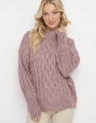 wool fashion Pulover Mov deschis cu torsade Defavia