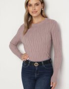 wool fashion Pulover Mov deschis cu Viscoză Decorat cu model în relief Savinia