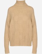 wool fashion Pulover pe gât Clasic Bej Savera