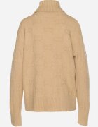 wool fashion Pulover pe gât Clasic Bej Savera