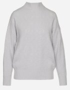 wool fashion Pulover pe gât Gri deschis cu model decorativ în relief cu finisaj reiat Melodiea