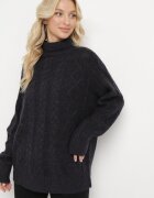 wool fashion Pulover pe gât Lejer Bleumarin cu torsade Gordamia