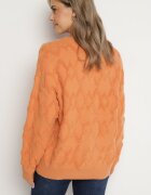 wool fashion Pulover Portocaliu cu croială lejeră și tricotaj cu model cu borduri elastice Elondrae