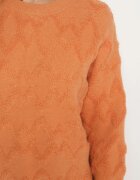 wool fashion Pulover Portocaliu cu croială lejeră și tricotaj cu model cu borduri elastice Elondrae