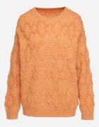 wool fashion Pulover Portocaliu cu croială lejeră și tricotaj cu model cu borduri elastice Elondrae