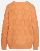 wool fashion Pulover Portocaliu cu croială lejeră și tricotaj cu model cu borduri elastice Elondrae