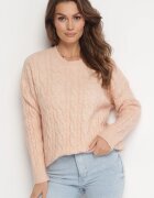 wool fashion Pulover Portocaliu deschis Decorat cu Împletitură Clasică Lacemisa