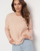 wool fashion Pulover Portocaliu deschis Decorat cu Împletitură Clasică Lacemisa