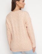 wool fashion Pulover Portocaliu deschis Decorat cu Împletitură Clasică Lacemisa