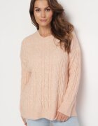 wool fashion Pulover Portocaliu deschis Decorat cu Împletitură Clasică Lacemisa