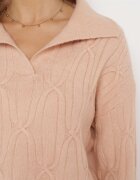 wool fashion Pulover Roz deschis Clasic cu model decorativ Mulls
